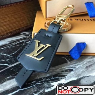 Louis Vuitton LV Cloches cles Bag Charm and Key Hodler Black Leather Gold tone Metal