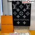 Louis Vuitton LV Essential Monogram Wool Long Scarf 34x180cm Black