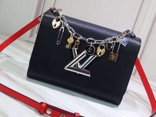Louis Vuitton LV Love Lock Charms Epi Leather Twist MM Bag M52894 Noir