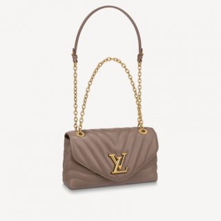 Louis Vuitton LV New Wave Chain Bag in Smooth Leather MM58550 Taupe Grey