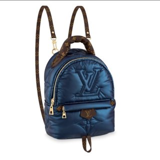Louis Vuitton LV Pillow Palm Springs Mini Backpack in Metallic Nylon M21060 Navy Blue