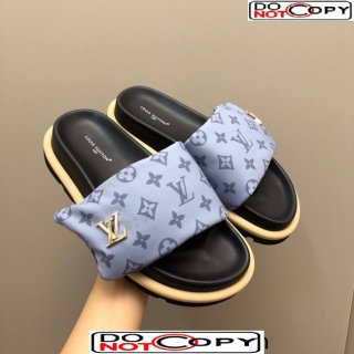 Louis Vuitton LV Pool Pillow Flat Comfort Slide Sandals in Monogram Nylon Grey