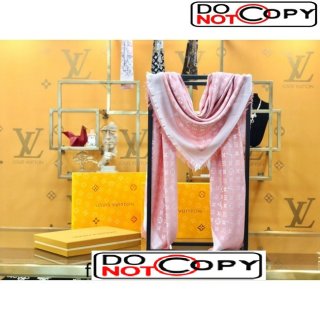 Louis Vuitton LV Shine Monogram Shawl Scarf 142cm Light Pink