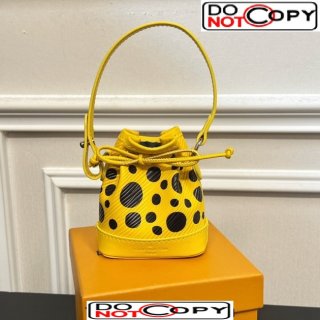 Louis Vuitton LVxYK Micro Noe Bucket bag Charm with Dots Prints Yellow