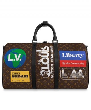 Louis Vuitton Men Keepall Bandouliere 50 Travel Bag M44642 Monogram Canvas