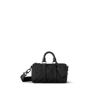 Louis Vuitton Men's Keepall Bandouliere 25 Bag in Monogram Taurillon Leather M20900 Black