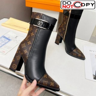 Louis Vuitton Monogram Canvas and Leather Ankle Boots 9.5cm Brown