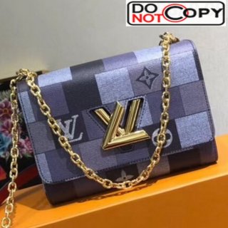 Louis Vuitton Monogram Check Twist MM Chain Bag M50280 Blue