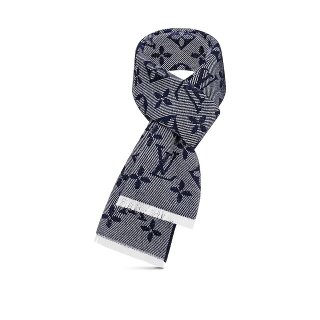 Louis Vuitton Monogram Cozy Wool Scarf 70x200cm M73458 Blue