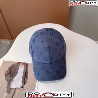 Louis Vuitton Monogram Denim Baseball Hat Blue