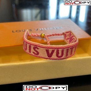 Louis Vuitton Monogram Embroidered Bracelet Pink
