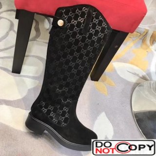 Louis Vuitton Monogram Suede Leather Long Boot