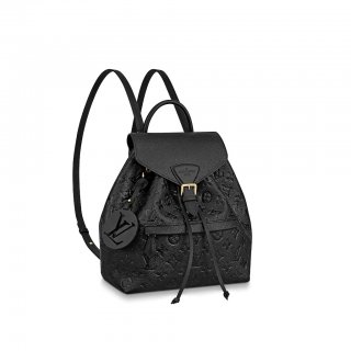 Louis Vuitton Montsouris Backpack in Monogram Embossed Leather M45205 Black