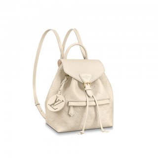 Louis Vuitton Montsouris Backpack in Monogram Embossed Leather M45397 Cream White