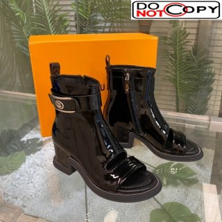 Louis Vuitton Moonlight Ankle Boots in Patent Leather 1AA1YM Black