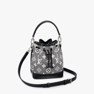 Louis Vuitton Nano Noe Bucket Bag in Black Faded Denim Jacquard M46449