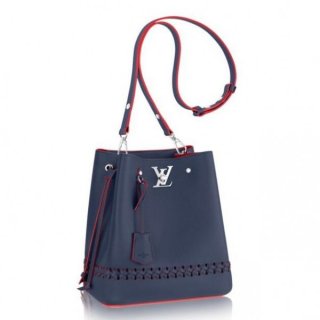 Louis Vuitton Navy Blue Lockme Bucket Bag M54681