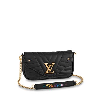 Louis Vuitton New Wave Chain Pochette Shoulder Bag M63929 Black