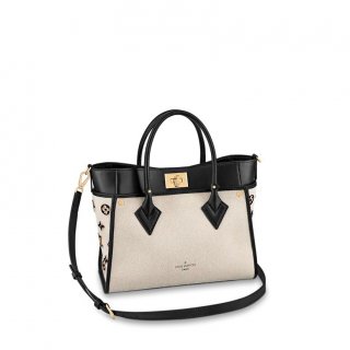 Louis Vuitton On My Side PM Canvas Tote Bag with Monogram Flower Tufting M59905 Black