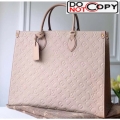 Louis Vuitton Onthego Monogram Embossed Leather Large Tote M44923 Nude