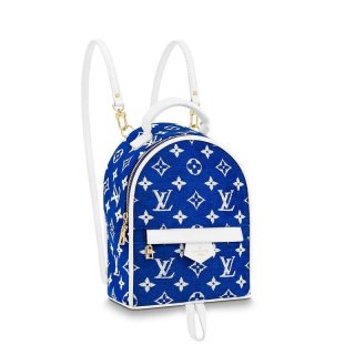 Louis Vuitton Palm Springs Mini Backpack in Blue Monogram Velvet Jacquard M46207