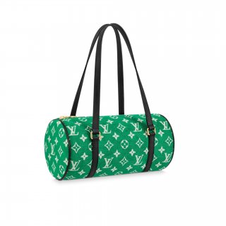 Louis Vuitton Papillon Round Shoulder Bag in Green Monogram Jacquard Velvet M46206
