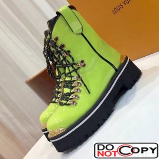 Louis Vuitton Patent Leather LV Outland Ankle Boot Fluorescence