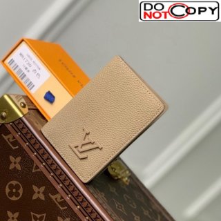 Louis Vuitton Pocket Organizer Wallet in Calf Leather M81730 Beige