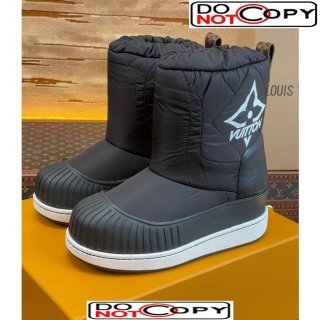 Louis Vuitton Polar Flat Half Boots in Nylon and Leather Black