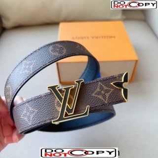 Louis Vuitton Pretty LV Enamel 3cm Reversible Belt Black
