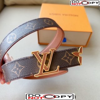 Louis Vuitton Pretty LV Enamel 3cm Reversible Belt Brown