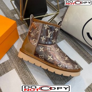 Louis Vuitton PVC Snow Boots with Monogram Embroidery Brown