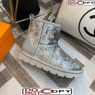 Louis Vuitton PVC Snow Boots with Monogram Embroidery Grey