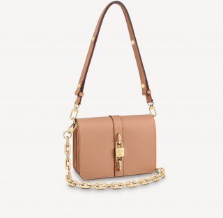 Louis Vuitton Rendez-Vous Leather Lock Bag M57745 Camel Brown