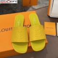 Louis Vuitton Revival Flat Slide Sandals in Monogram Embossed Calfskin Yellow