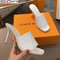 Louis Vuitton Revival Heel Mules 8.5cm in Monogram Embossed Calfskin White