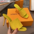 Louis Vuitton Revival Heel Mules 8.5cm in Monogram Embossed Calfskin Yellow