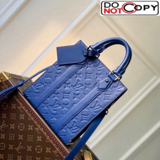 Louis Vuitton Sac Plat Mini Tote bag in Monogram Taurillon Leather M46453 Racing Blue