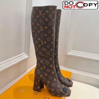 Louis Vuitton Shake Heel High Boots 9cm in Monogram Canvas