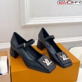 Louis Vuitton Shake Mary Janes Pump 5.5cm in Calf Leather with Quilted Block Heel Black 1ACLJS