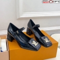 Louis Vuitton Shake Mary Janes Pump 5.5cm in Patent Leather with Quilted Block Heel Black 1ACLJS