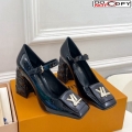 Louis Vuitton Shake Mary Janes Pump 9cm in Patent Leather with Quilted Block Heel Black 1ACLJS