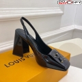 Louis Vuitton Shake Slingback Pumps 8.5cm in Patent Leather with LV Twist Black