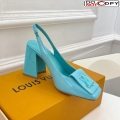 Louis Vuitton Shake Slingback Pumps 8.5cm in Patent Leather with LV Twist Light Blue