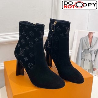Louis Vuitton Silhouette Ankle Boots 8.5cm in Suede Black 1AC9HU
