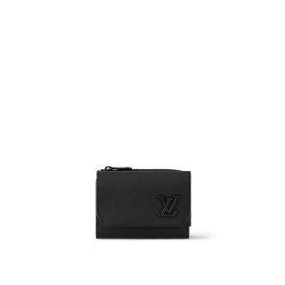 Louis Vuitton Slender Pilot Wallet M81740 in LV Aerogram Leather Black