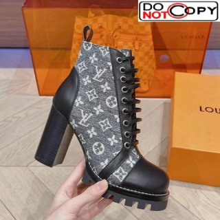 Louis Vuitton Star Trail Ankle Boots 9cm in Monogram Canvas and Leather Grey