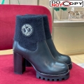 Louis Vuitton Star Trail Ankle Boots with Knit Collar 8cm Black