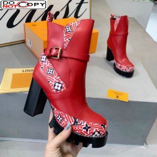 Louis Vuitton Star Trail Crafty and Calfskin Short Boots Red
