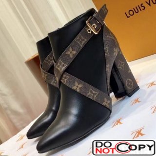 Louis Vuitton Strap Calfskin Ankle Boot Black